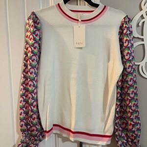 Fate Cream and Pink Graphic Long Sleeve Sweatshirt